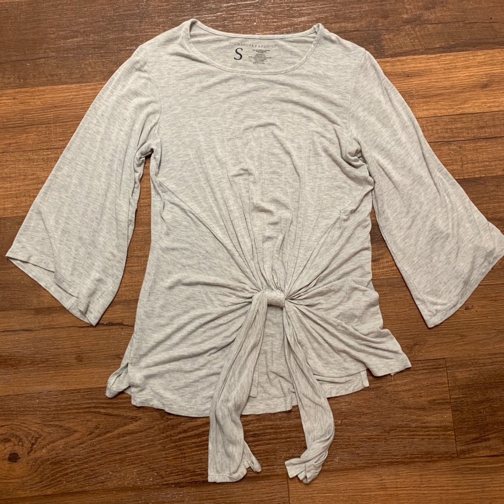Long front tie shirt